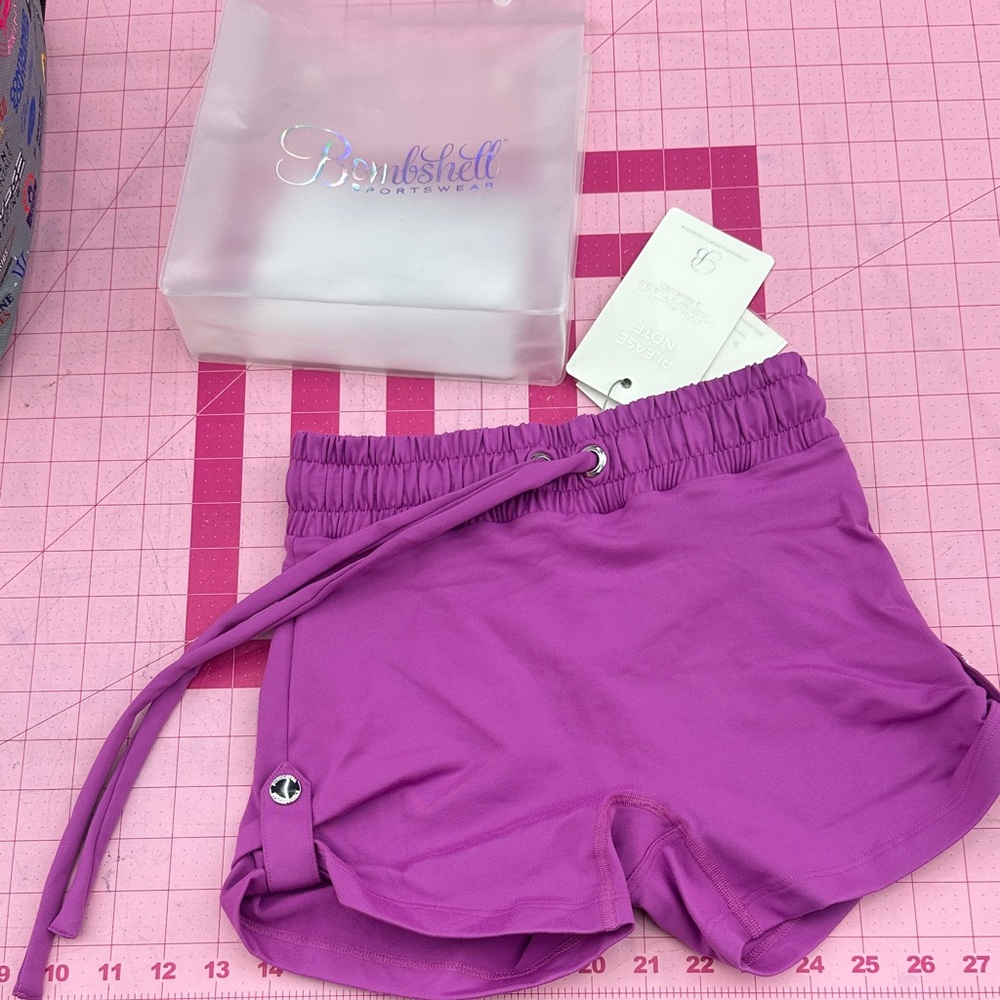 Bombshell Sportswear Cargo Edge Shorts Hyper Violet Small Purple Workout Womens